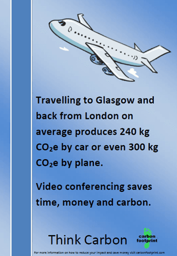 Flights and air travel carbon savings poster